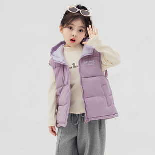 儿童棉马甲连帽女童外穿加厚男童小童大童背心冬季 秋冬装 2025新款