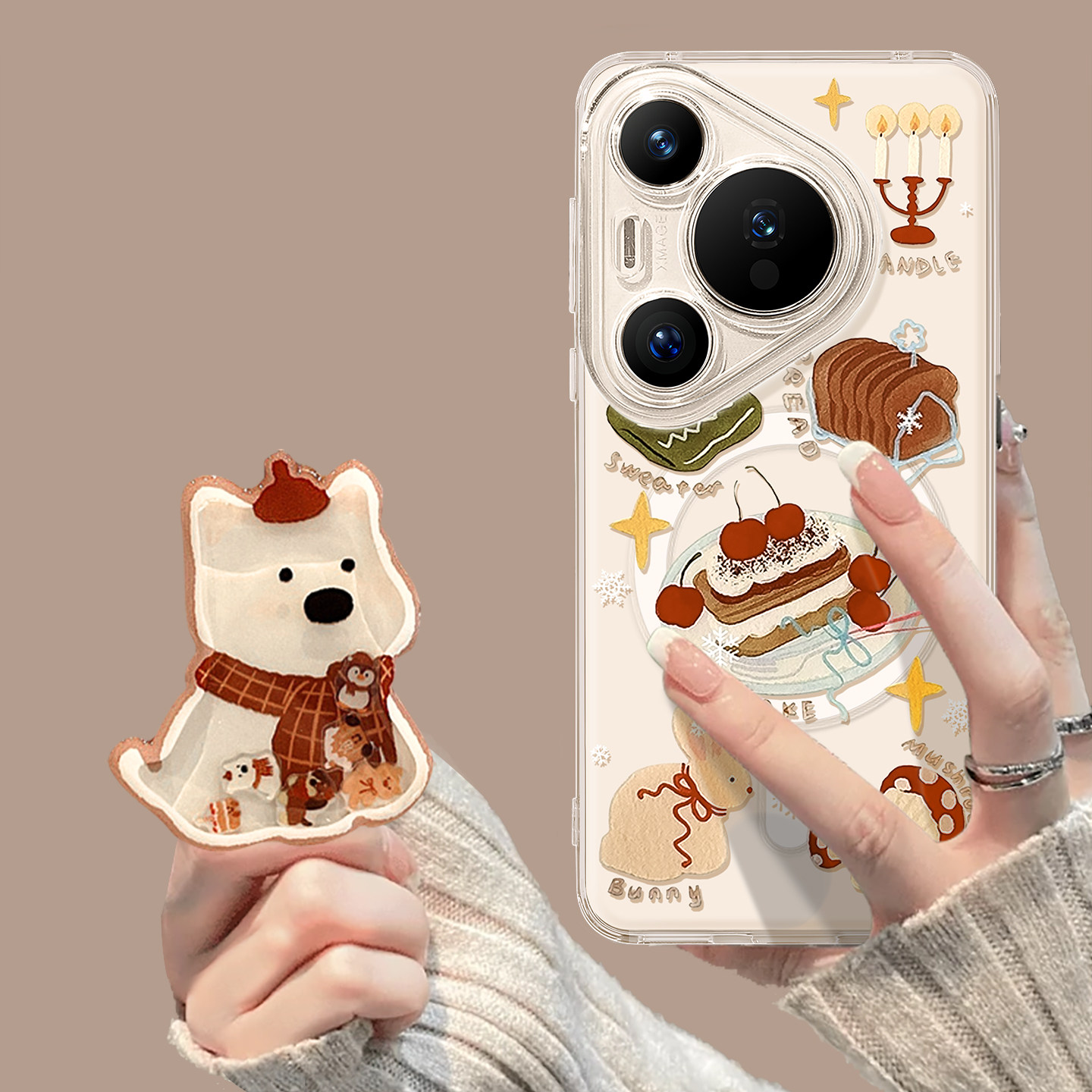 优思顿适用华为pura80手机壳新款p70pro樱桃蛋糕pura