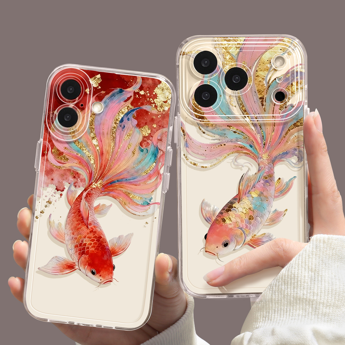 优思顿适用新年手机壳苹果17新款锦鲤16带挂绳15pro高级感1