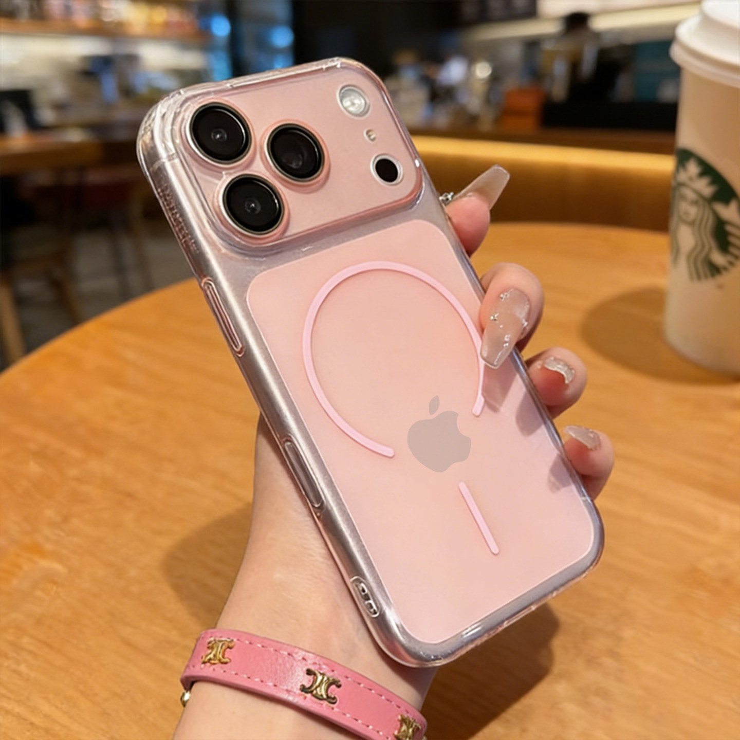 优思顿适用苹果17promax手机壳iphone17pro粉色磨砂16pro带磁吸15大视窗超好看独特14高级感小众13镜头全包17