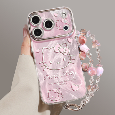 优思顿适用苹果17promax手机壳新款iphone17带挂链16粉猫咪14可爱pro防摔max全包12高级感13女15羽纱17pro套