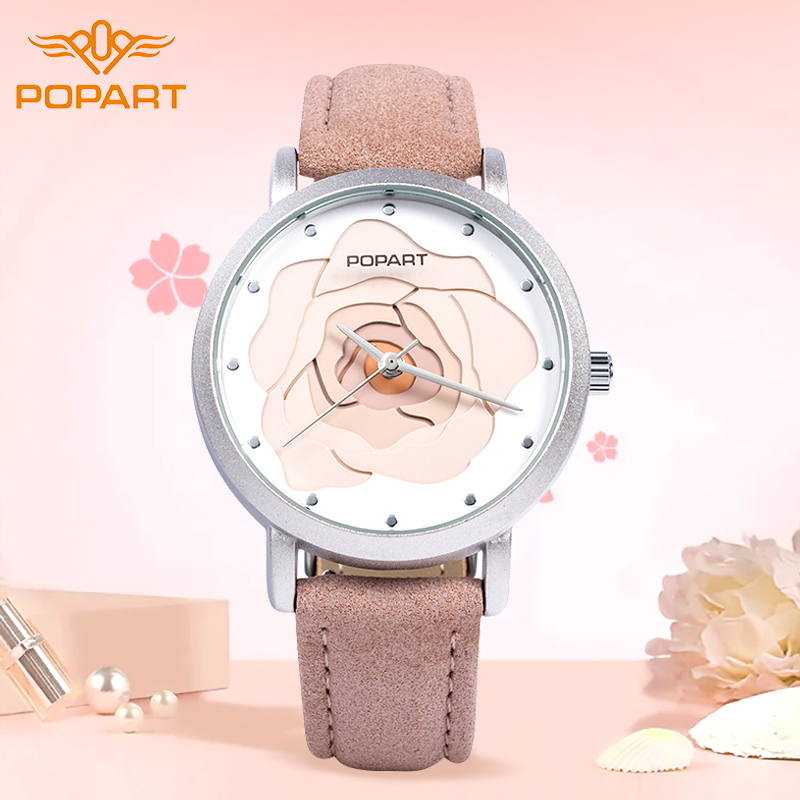 POPart玫瑰莫兰迪防水指针腕表