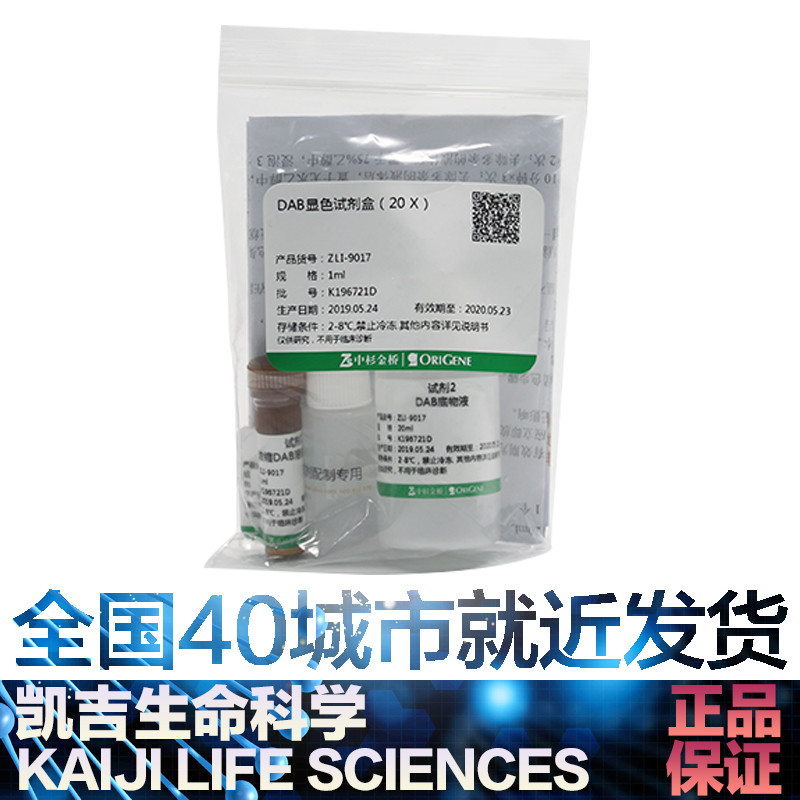 中杉金桥 ZLI-9017 DAB kit 20×二管缩型DAB试剂盒 1ml 2～8℃