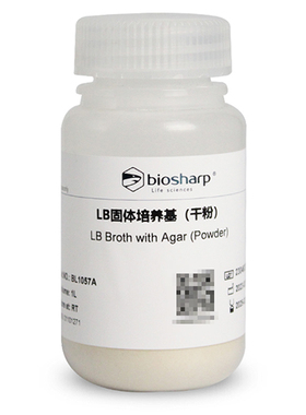 白鲨 Biosharp BL1057A LB固体培养基（干粉）LB肉汤培养基 1L