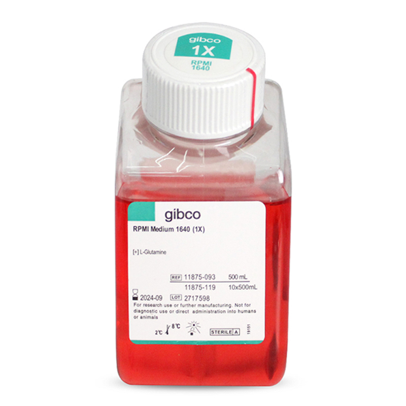 gibco 11875-093 RPMI 1640培养基含L-谷氨酰胺不含HEPES丙酮酸钠