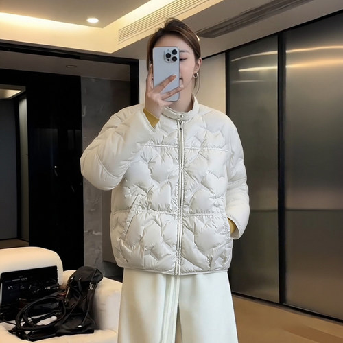 2026秋冬季新款轻薄棉服女立领宽松显瘦保暖外套时尚压胶棉衣棉袄