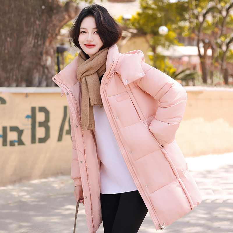 可拆卸帽棉服女2025年新款冬季加厚棉衣外套宽松小个子中长款棉袄