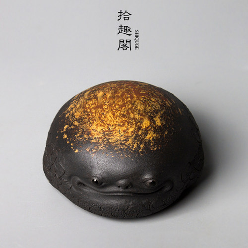三脚宜兴创意手工招财茶道金蟾蜍