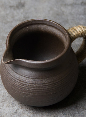 复古粗陶公道杯土陶煮茶均杯日式