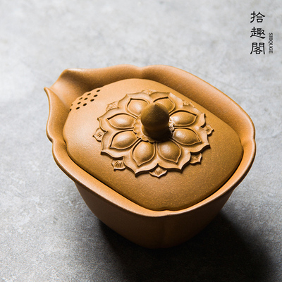 宜兴原矿紫砂茶壶段泥手抓壶禅意