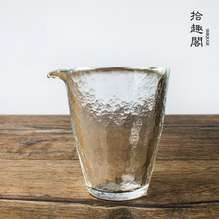 锤目纹公道杯功夫茶分茶器日本手工茶海耐热玻璃公杯匀杯大号加厚