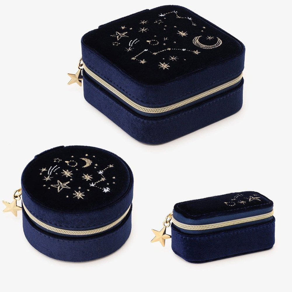 正品日本Afternoon tea下午茶饰品收纳盒旅游便携天鹅绒星空刺绣,收纳整理,首饰盒,淘宝优惠券,粉丝福利购,淘宝优惠卷