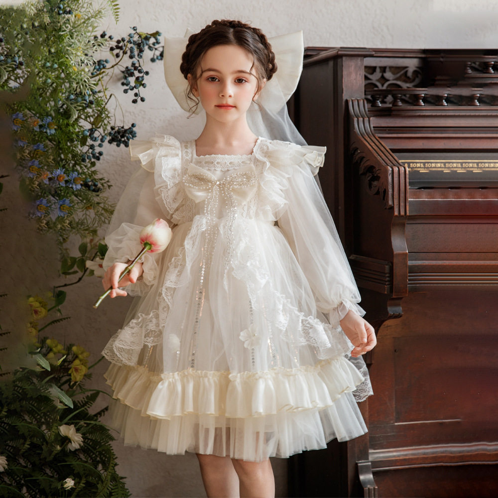 女童公主裙2026春儿童仙气蝴蝶结钉珠礼服裙蓬蓬裙生日网纱连衣裙,童装/婴儿装/亲子装,儿童礼服,淘宝优惠券,粉丝福利购,淘宝优惠卷