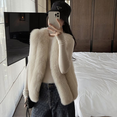 2025秋冬新款韩版仿狐狸毛坎肩
