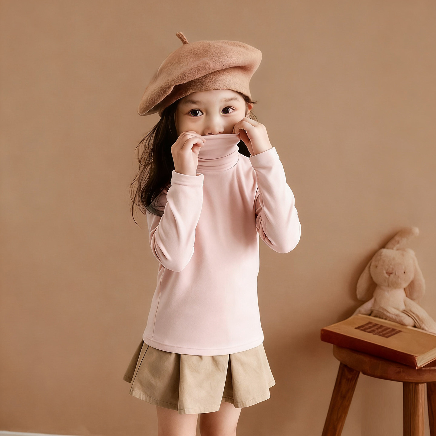 儿童韩版德绒上衣2025新款女童秋冬百搭长袖T恤半高领甜美打底衫,童装/婴儿装/亲子装,T恤,淘宝优惠券,粉丝福利购,淘宝优惠卷