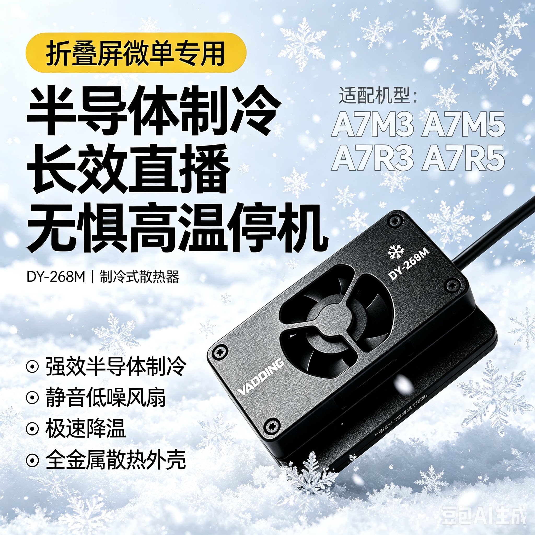 威加影DY-268M半导体散热器下翻屏索尼折叠A7M3/A7M5/A7R3/A7R5
