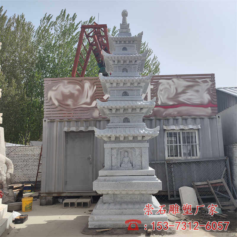 石雕佛塔汉白玉寺庙大型莲花宝鼎花岗岩地藏王菩萨三宝佛像摆件