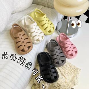 儿童罗马可下水凉鞋女童 eva轻便一体夏款软底女孩男童包头洞洞鞋