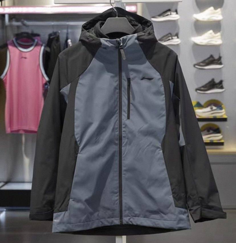 李宁健身系列三合一抓绒内胆防水防风透气耐磨风衣外套AWBU009