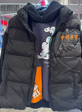 中国李宁羽绒马甲男女2024新款棉衣保暖宽松运动外套AMRU105