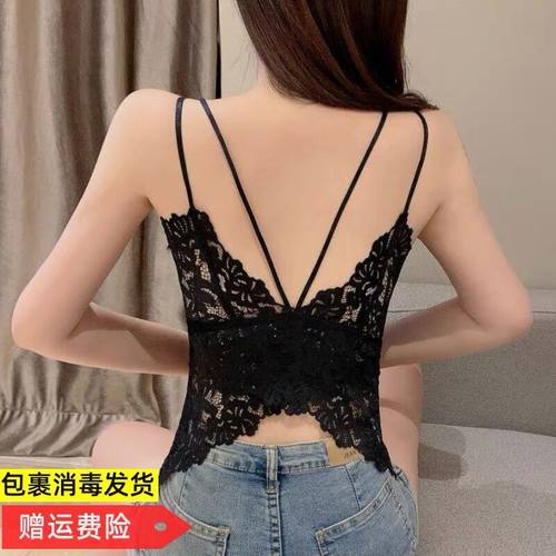 百搭带胸垫吊带美背背心