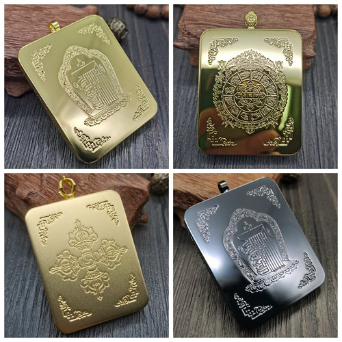 微型唐卡盒子纯铜吊坠盒多种颜色