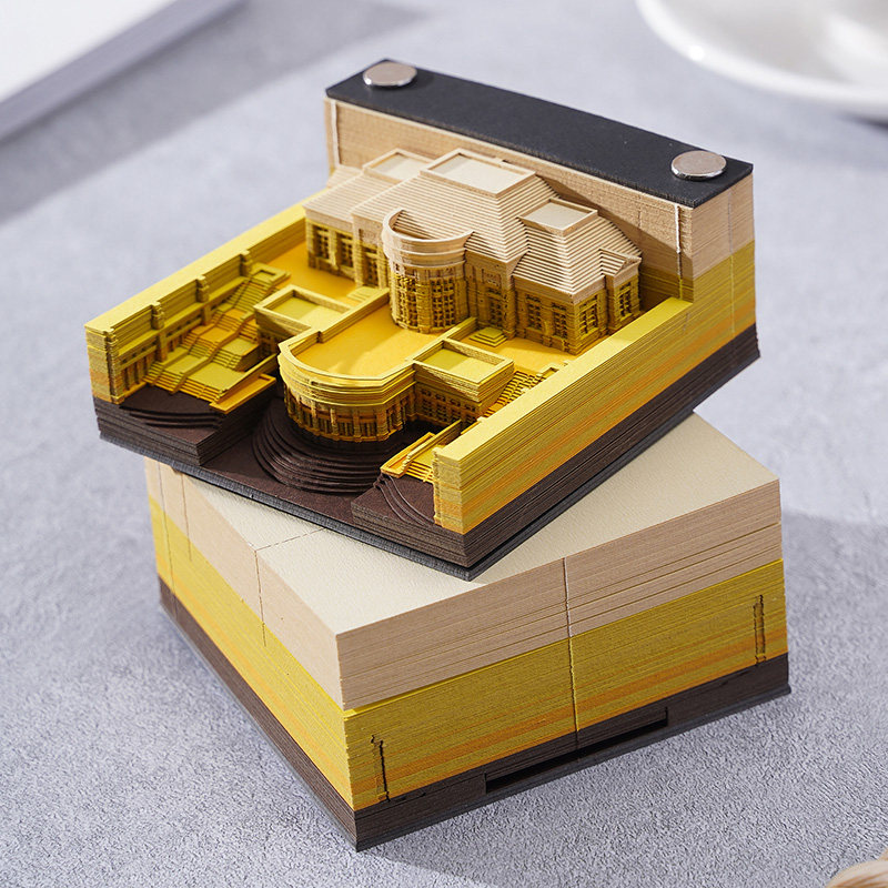 太阳神殿3d立体便利贴便签纸雕艺术品创意建筑古风高颜值便签本