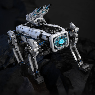 T1109科技遥控机械狗积木男孩DIY拼装电动机器人模型玩具摆件跨境