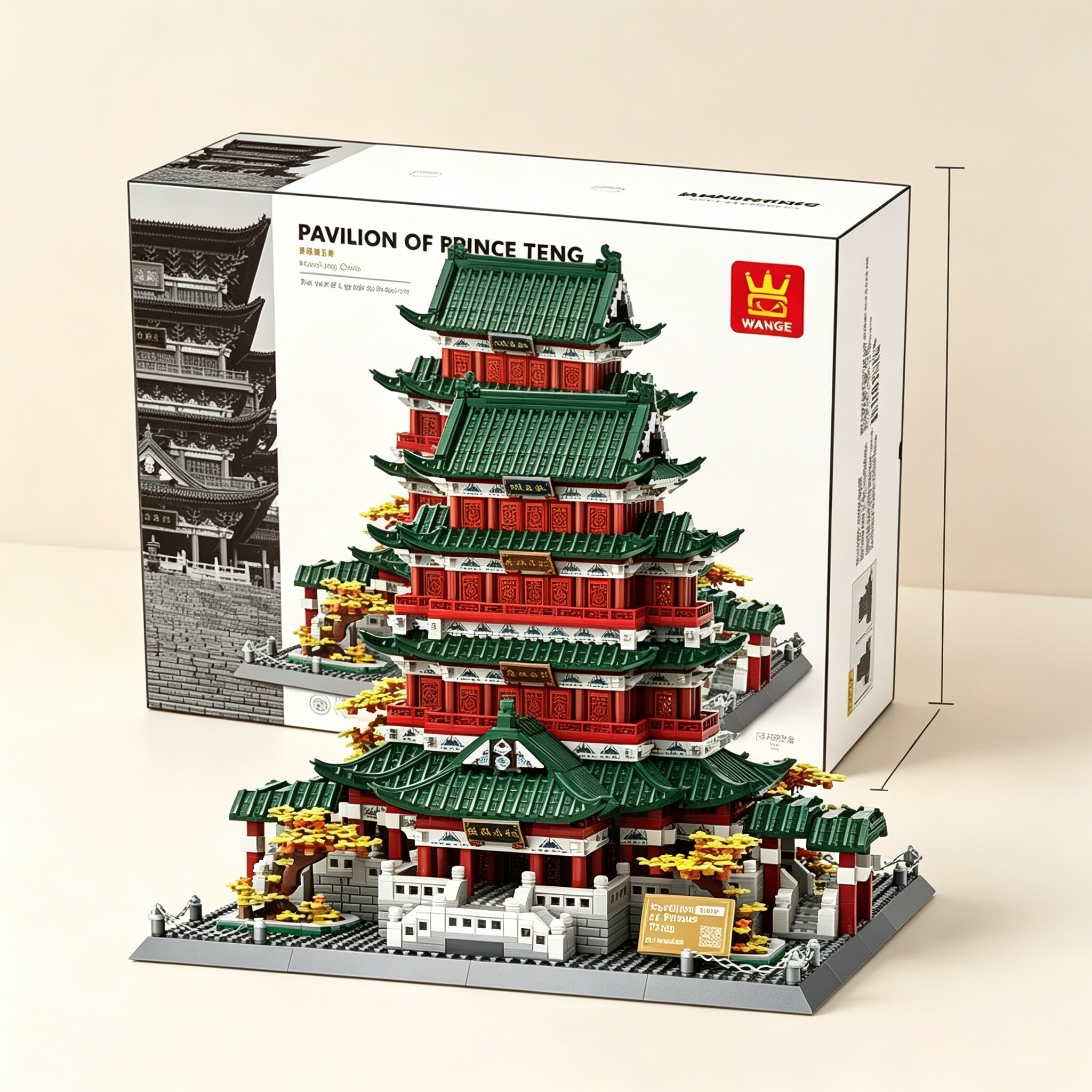 万格7212南昌滕王阁古建筑高难度益智积木拼装模型儿童玩具礼物图片