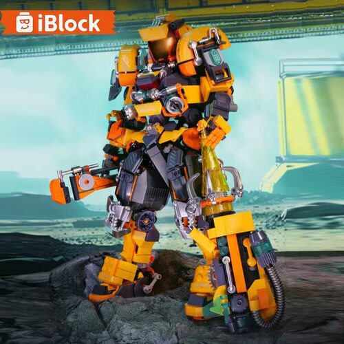 IBLOCK积木拼装玩具重工崛起工程师机械甲男孩益智机器人生日礼物