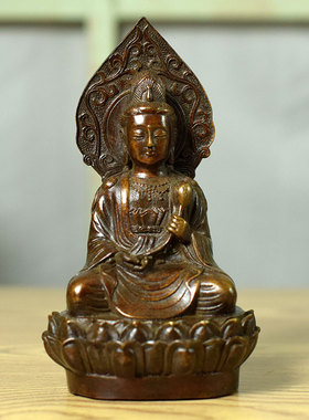 纯铜菩萨像大势至菩萨大小号仿古做旧黄铜法身西方三圣