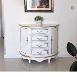 轻奢斗柜 进门入户玄关柜 客厅欧式半圆柜储物柜 过道边桌 餐厅柜