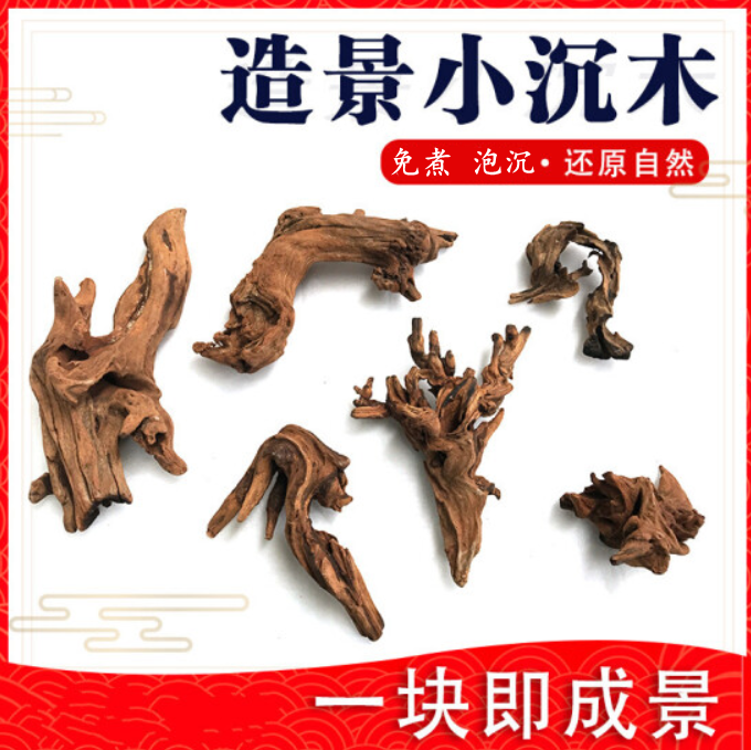 天然沉木珊瑚木秒沉紫柚小沉木草缸龟缸爬宠晒台沉木鱼缸造景素材