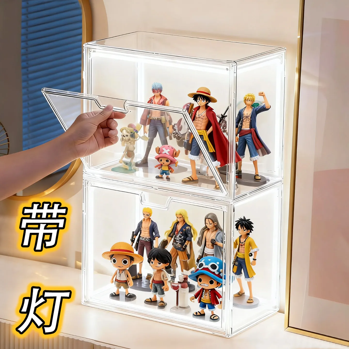 展示盒模型手办收纳盒盲盒亚克力高达展柜透明适用乐高展示柜架子