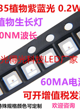 2835植物灯紫蓝光0.2W紫蓝色440NM高可靠性植物紫蓝灯LED发光灯珠