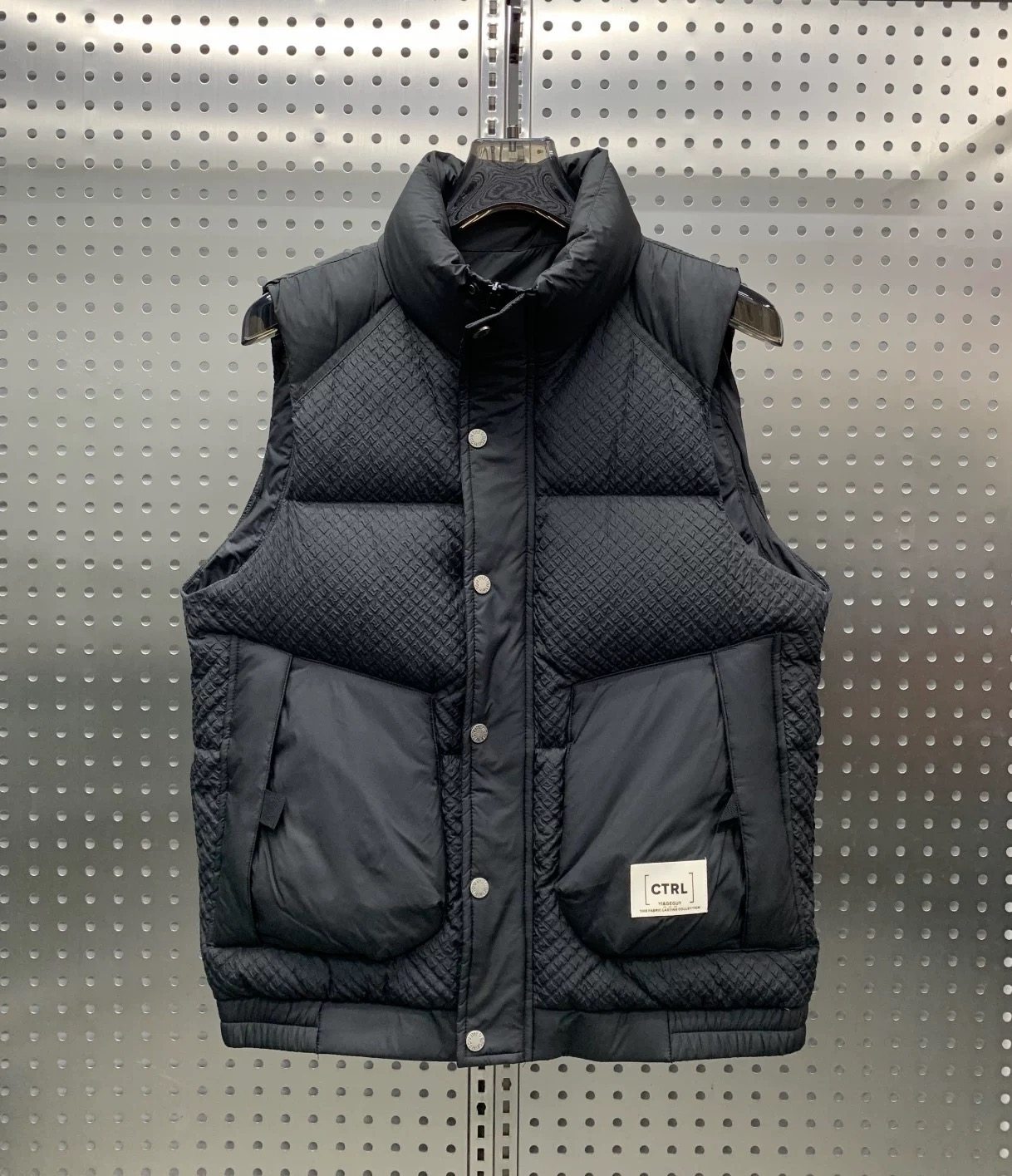 2025冬季新款男士立领丝绒棉菠萝纹马甲加厚防风保暖机能风背心潮,男装,常规马甲,淘宝优惠券,粉丝福利购,淘宝优惠卷