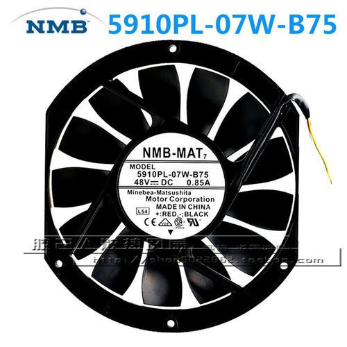 日本NMB 5910PL-07W-B75 17025 48V 0.85A 超薄工业机柜散热风扇