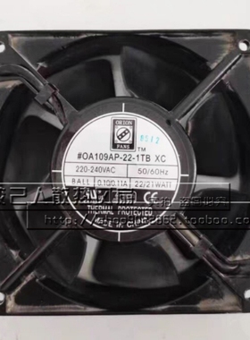 原装正品OrionFans OA109AP-22-1TB XC 230VAC17/15W交流散热风扇