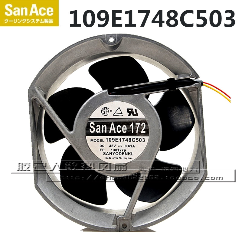sanyo/三洋 17250 109E1748C503 48V 0.61A 17cm金属风机散热风扇