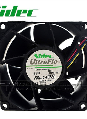 尼迪克NIDEC 4线 12V 1.4A 双滚珠高转速服务器风扇V80E12BGA5-57