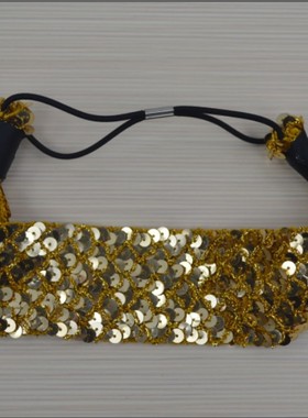 JB2舞蹈发带金色圆片编织发带金光闪闪发压发饰饰品