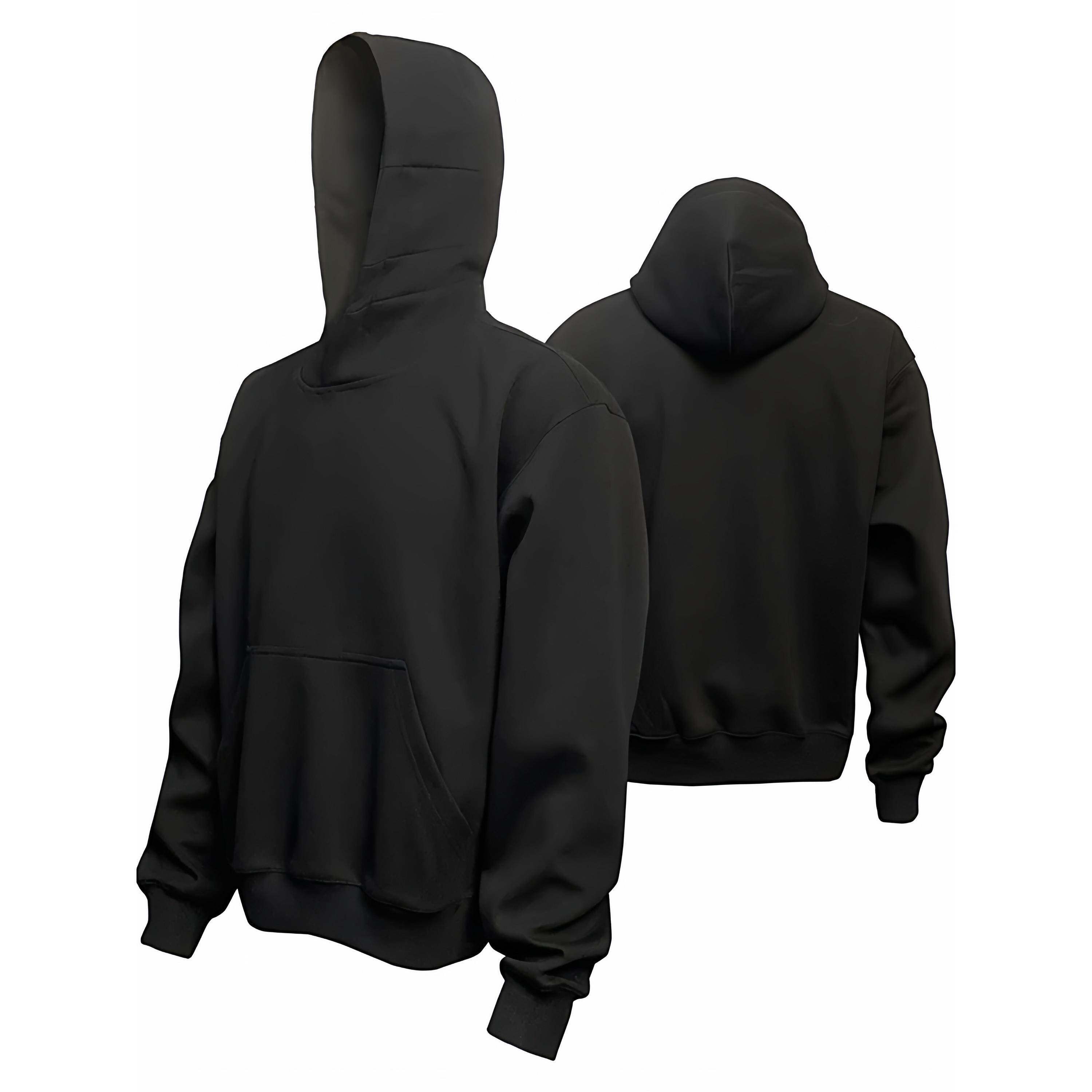 黑色卫衣男士秋冬新款潮牌美式连帽cleanfit外套重磅短款显壮帽衫