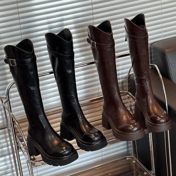 骑士靴新款不过不掉女2025年膝长筒靴时装靴厚底筒秋冬小个子,女鞋,骑士靴,淘宝优惠券,粉丝福利购,淘宝优惠卷