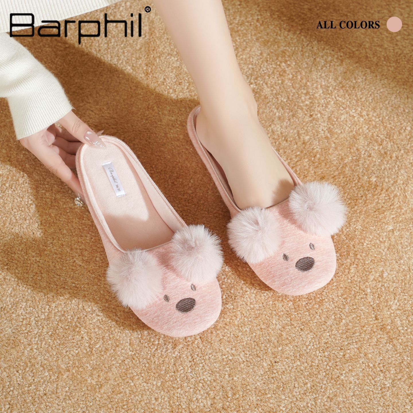 拖鞋秋冬可爱动物棉拖鞋女室内家居木地板静音拖防滑保暖加绒拖鞋