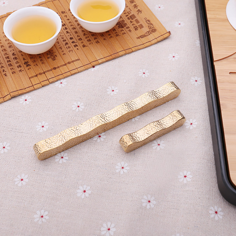 黄铜茶具收纳架茶夹养壶笔托架实心纯手工锤纹功夫茶玩铜工艺品图片