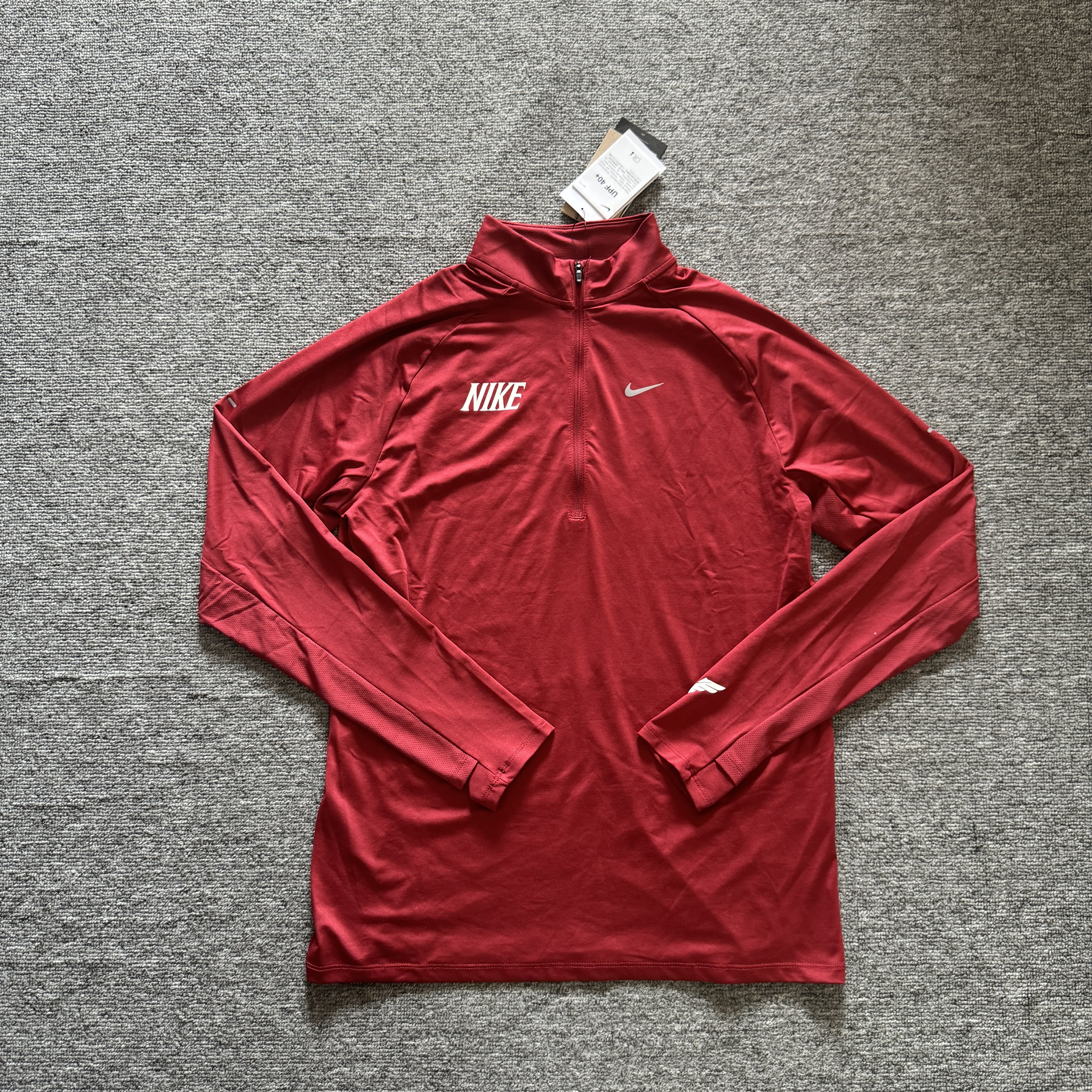 Nike/耐克 男子防晒运动跑步训练速干透气反光立领长袖IQ3818-613