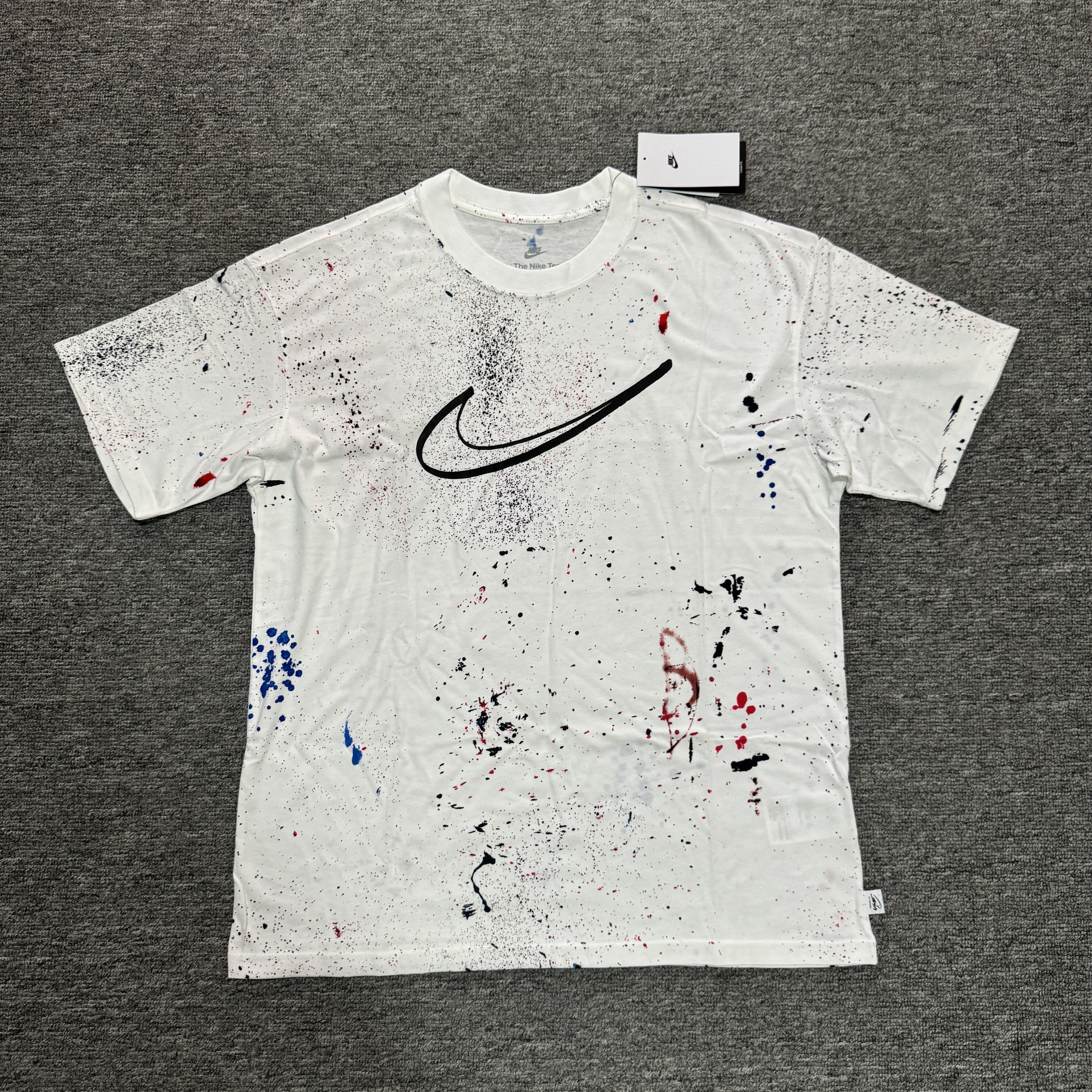 Nike/耐克 男子泼墨涂鸦纯棉印花透气运动休闲T恤短袖 HF5565-100
