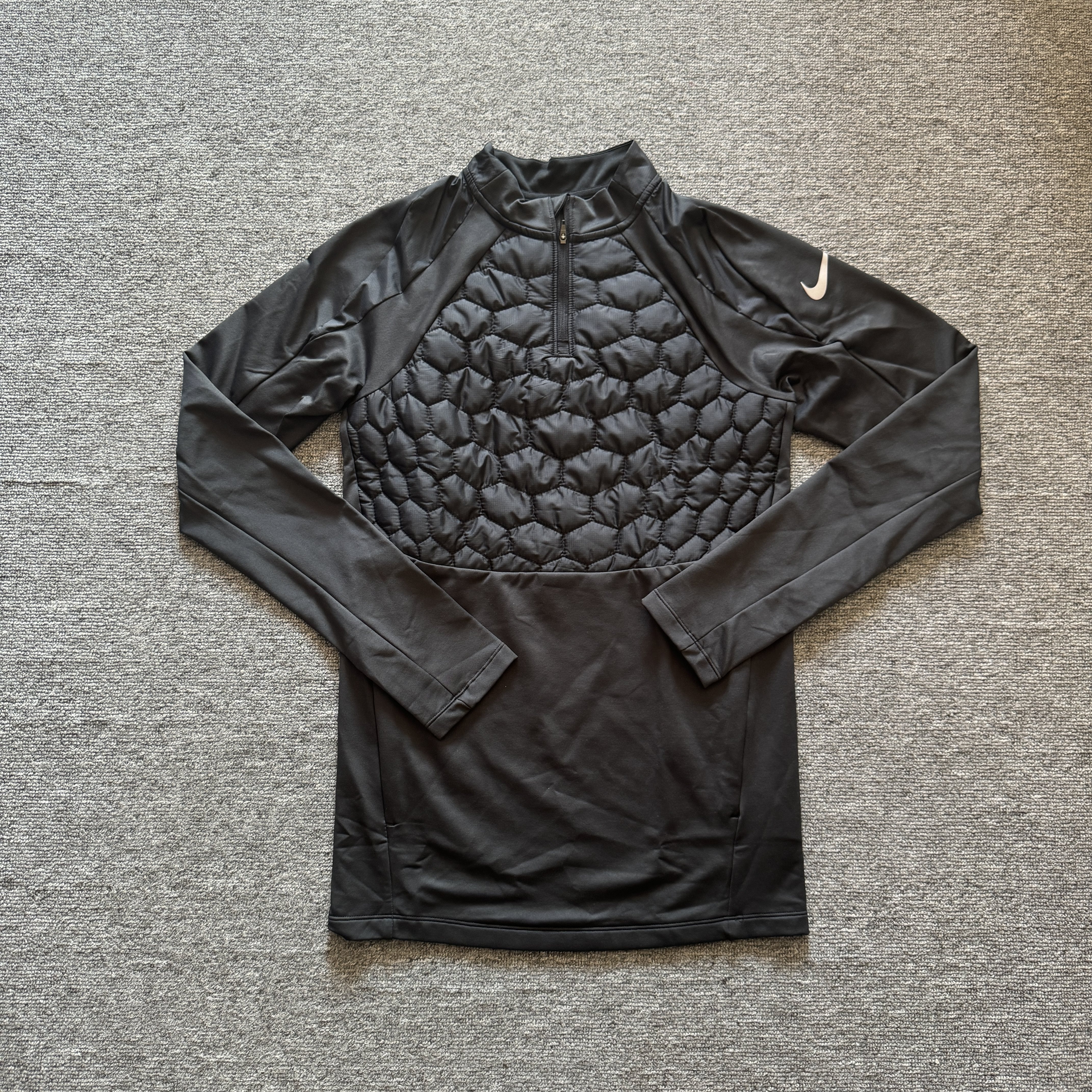 Nike/耐克 THERMA-FIT男加绒半拉链足球运动训练长袖FZ0567-010