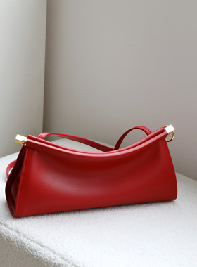 法式小众设计牛皮夹子包高级感时尚百搭法棍包单肩腋下通勤包