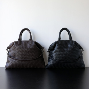 小众轻奢羊皮编织手提包单肩大包时尚 百搭大容量女士真皮包袋